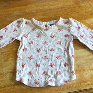 Floral baby gap long sleeved shirt 6-12 months